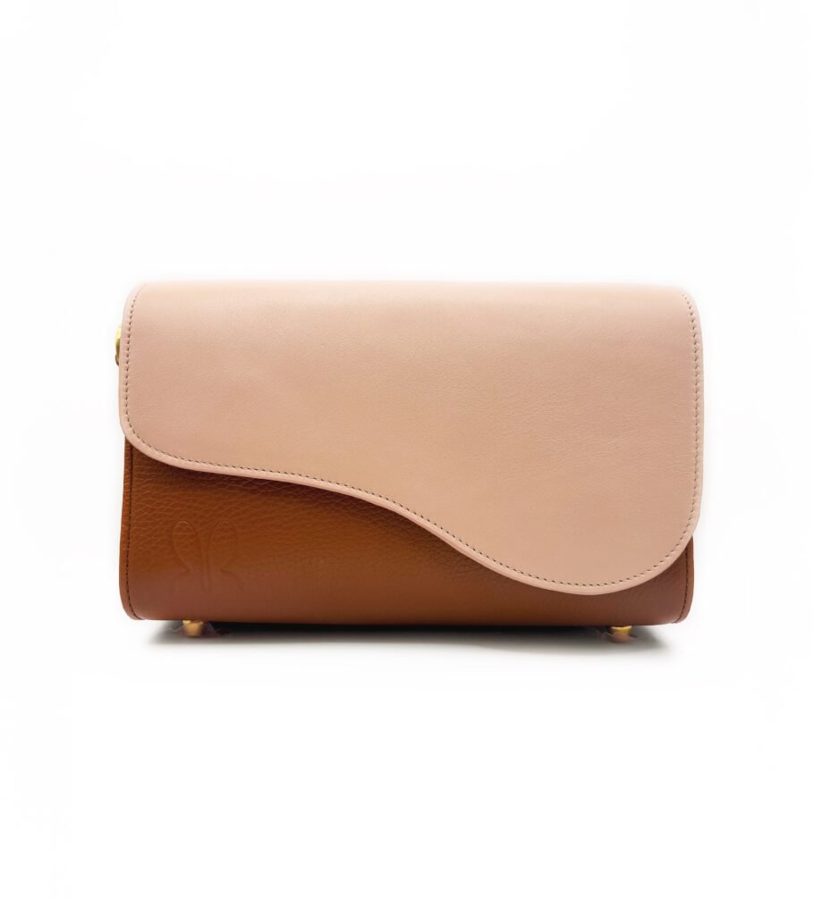 Cal·la Modular Leather bag in Sandstone with rose flap