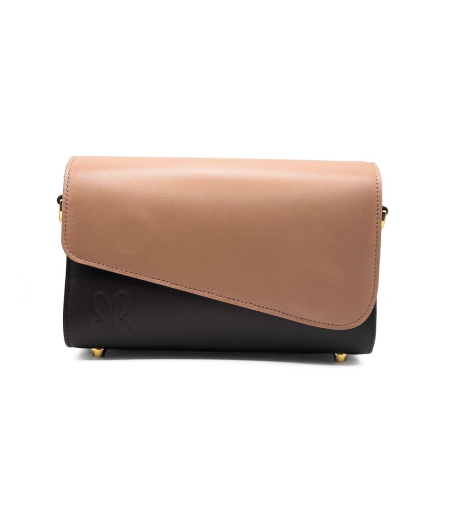 Cal·la bag in Cocoa with Blush Lina flap