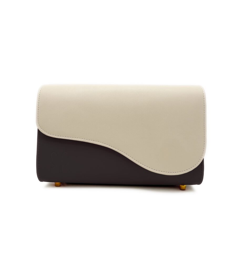 Cal·la Modular Leather bag in Cocoa with creme flap
