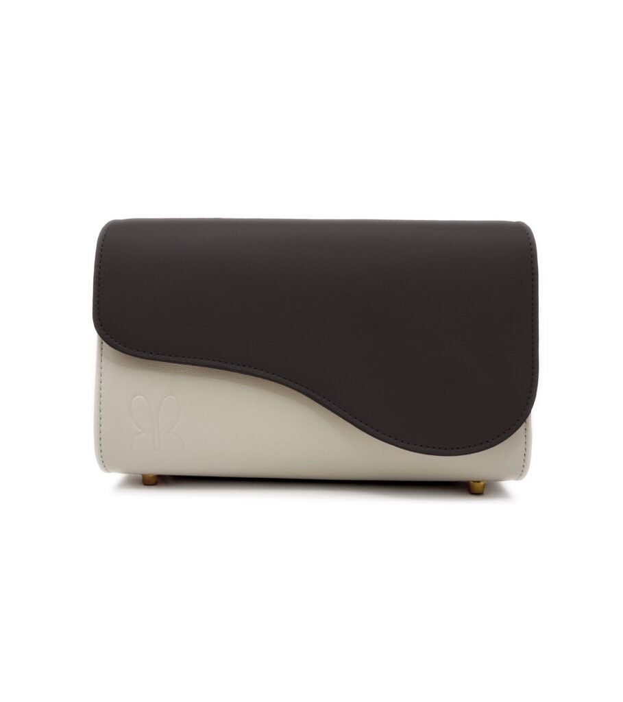 Cal·la Modular Leather bag in Creme with cocoa flap