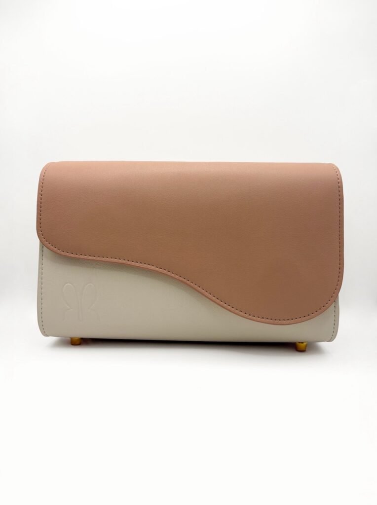 Cal·la Modular Leather bag in Creme with rose flap