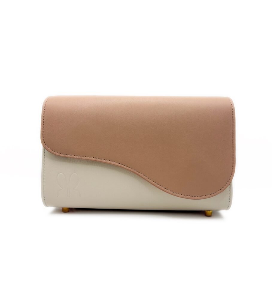 Cal·la Modular Leather bag in Creme with rose flap